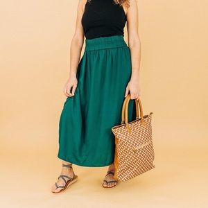 Sseko Designs Reversible Chiffon Skirt Agave & Kawa Print Size 3 (18-24)